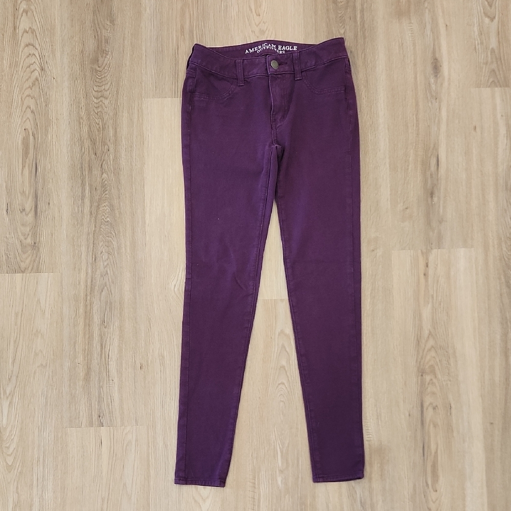 American Eagle Purple Skinny Jeans Jegging Super Stretch